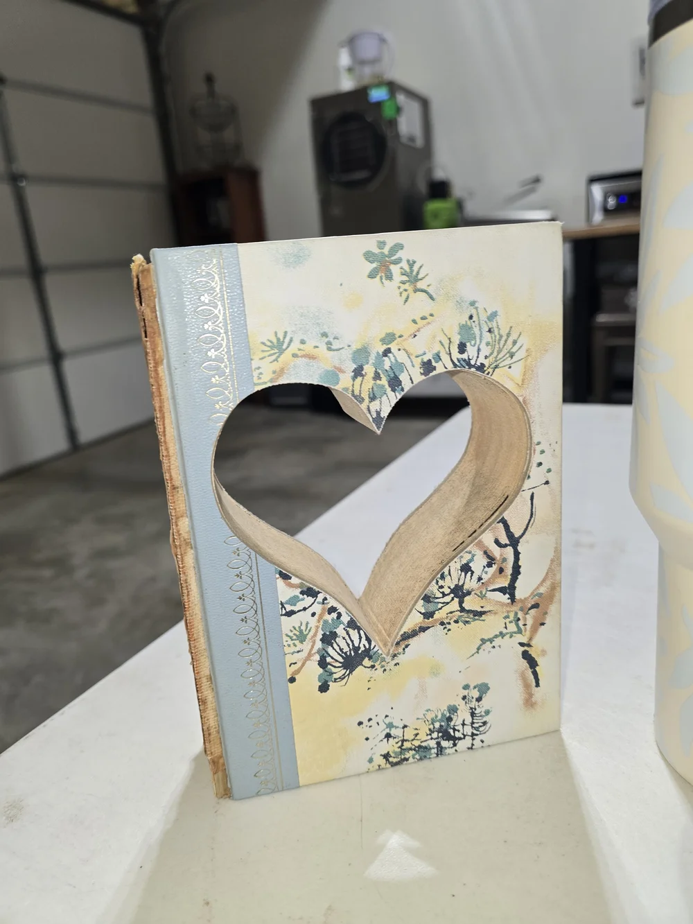 Decorative Reader's Digest, Heart Cutout Book,  Light Blue and Cream, 8x2x5